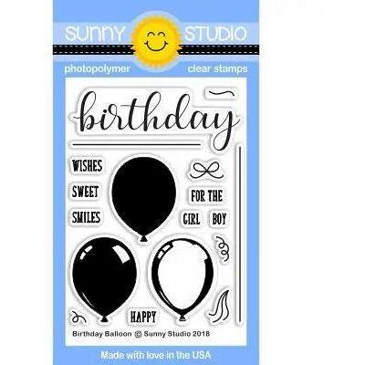 Sunny Studios Stempel - Birthday Balloon
